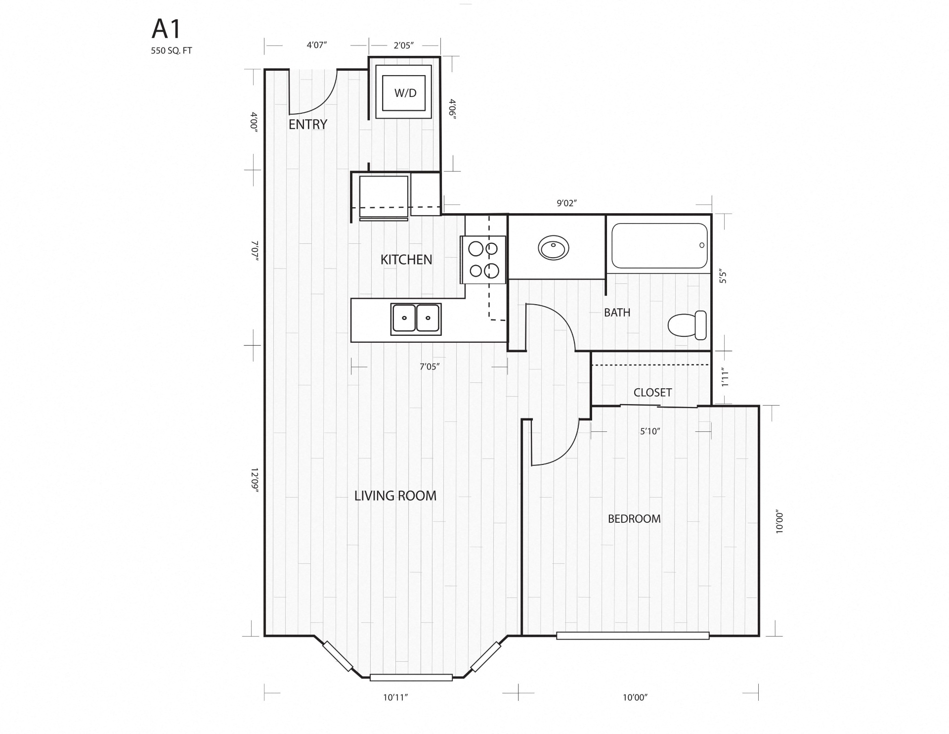 Whitney Uptown A1 Floor Plan